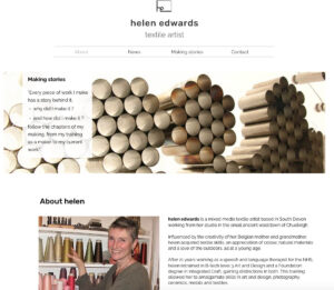 Helen Edwards Textile Artist website home page design
