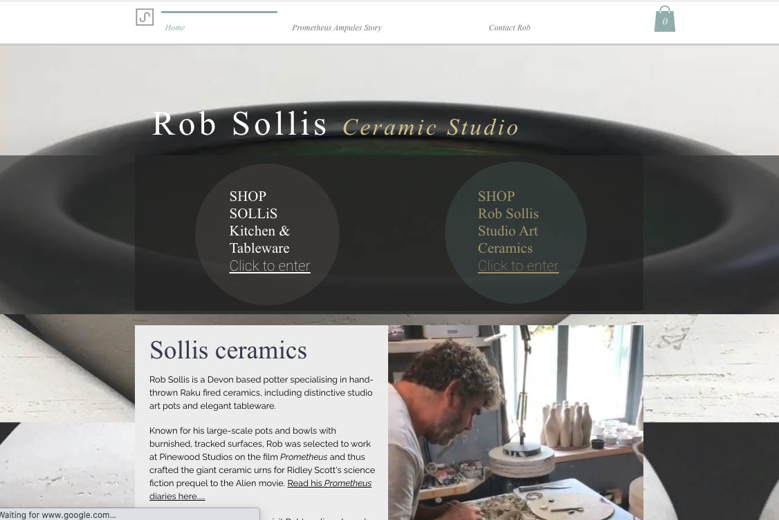 Rob Sollis Ceramics website home page