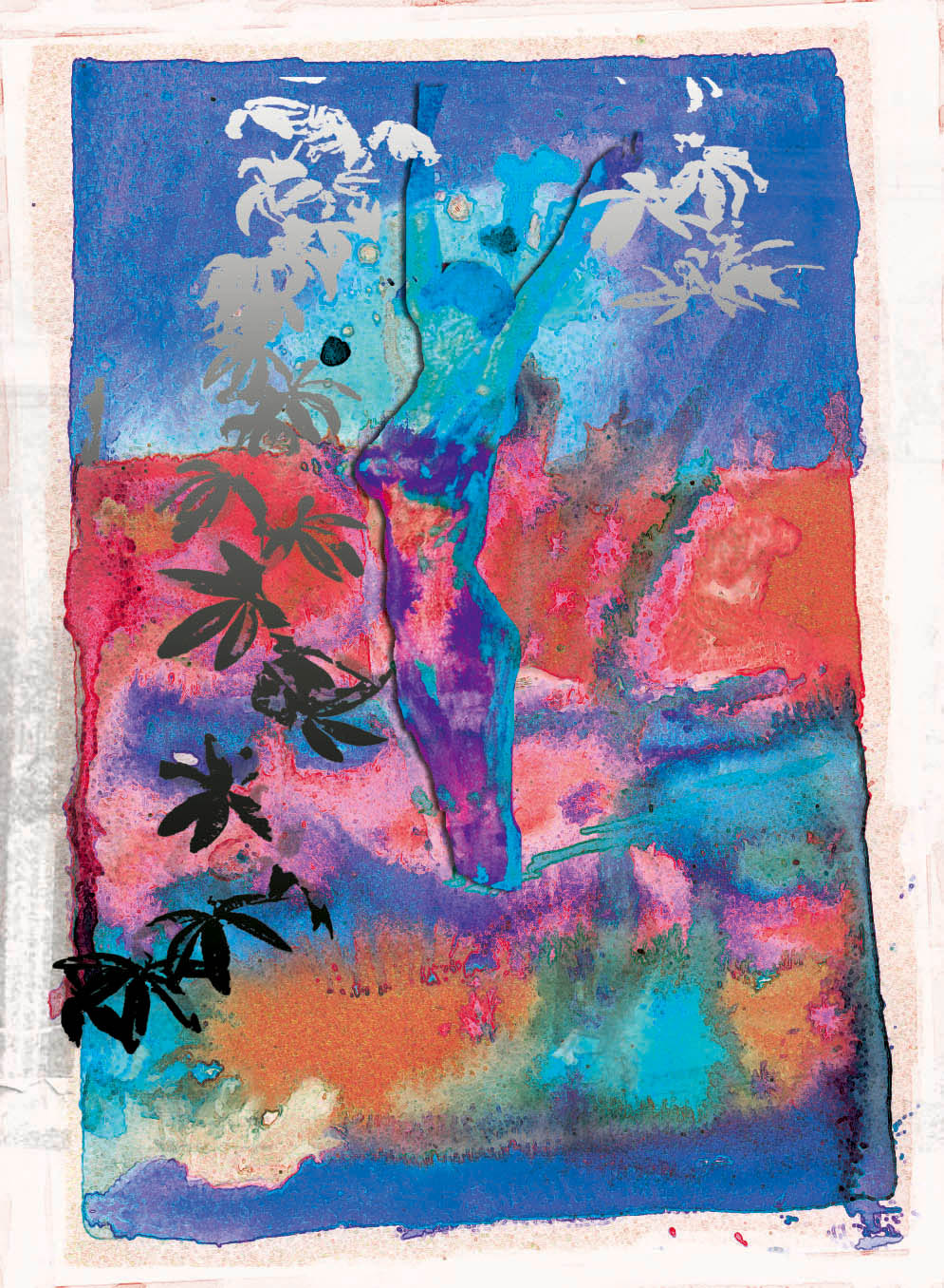 Digital and watercolourr mixed media artwork